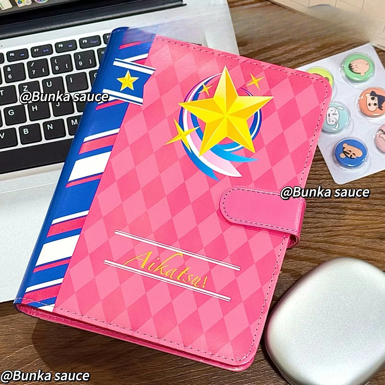 

Cute A5 Photo Album for K-Pop Collectors, Ins Star Strawberry PU Leather 3x5" Small Card Holder, Portable Memory Scrapbook