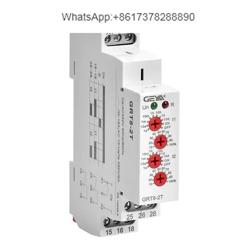 GRT8-2T power-on delay dual-time relay 220v24v12 AC and DC delay control