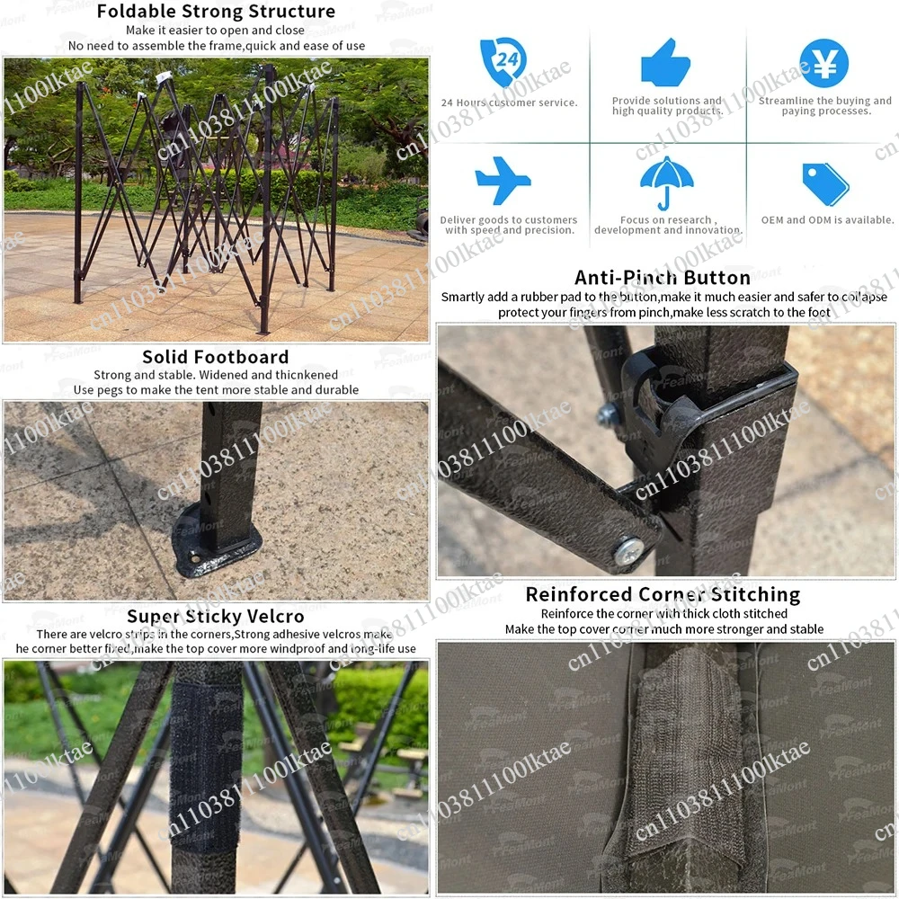 Custom Wholesale 2x2 Trade Show Canopy Tent PVC Cover Steel Frame for Weddings Parties Exhibitions - view 5
