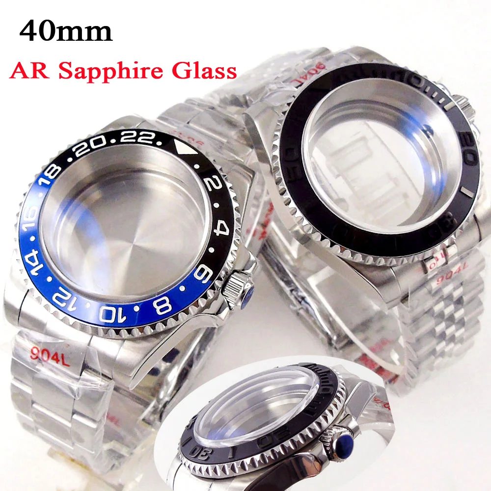 

200m AR Domed Sapphire Glass Diver SUB Watch Case for NH34 NH35 NH36 NH38 NH39 NH72 ETA2824 PT5000 904L Band 120click Bezel