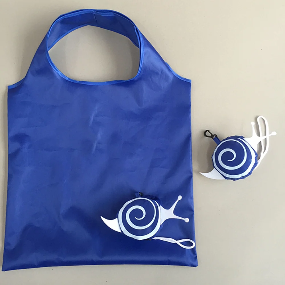 Snail Animal Wholesale Innovative Polyester Folding Shopping Bag Eco-friendly Reusable Large Capacity Storage Tote Bag