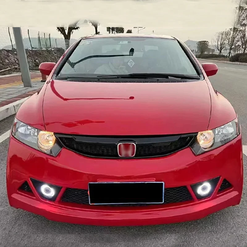 For Honda Civic 2006 07 08 09 10 11 8th Sedan F D 2 Style Front Bumper Mesh Grills Black Carbon Exterior Decoration Accessories - view 4