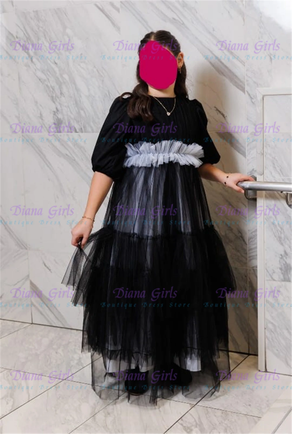 

Новое элегантное платье для девочек с цветочным узором, качественный пышный тюль с изысканной аппликацией для свадьбы, дня рождения, вечерних мероприятий и балов.