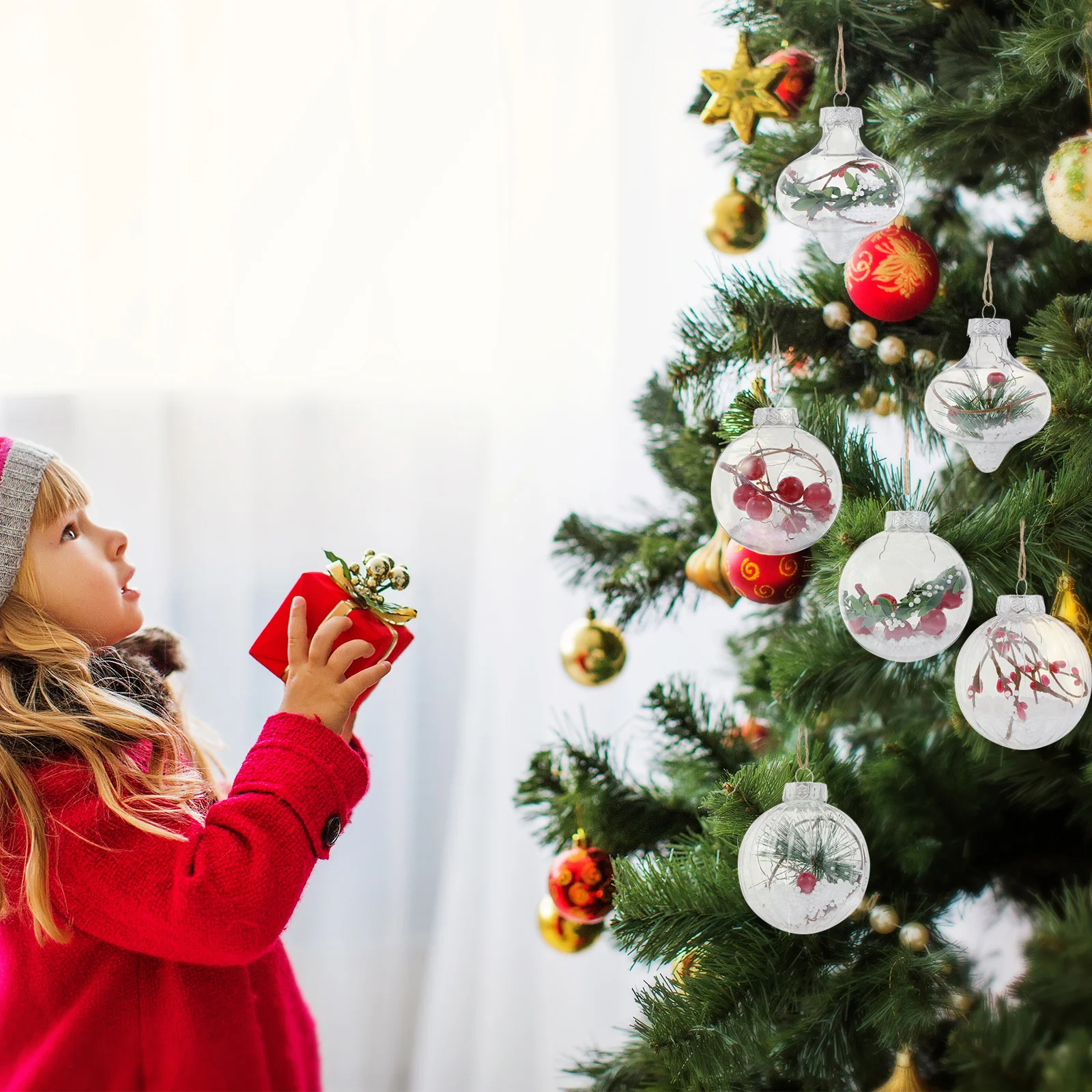 

6Pcs Xmas Ball Hanging Ornament Christmas Decor Hanging Adornment Xmas Tree Decoration Pendant Christmas Ornament