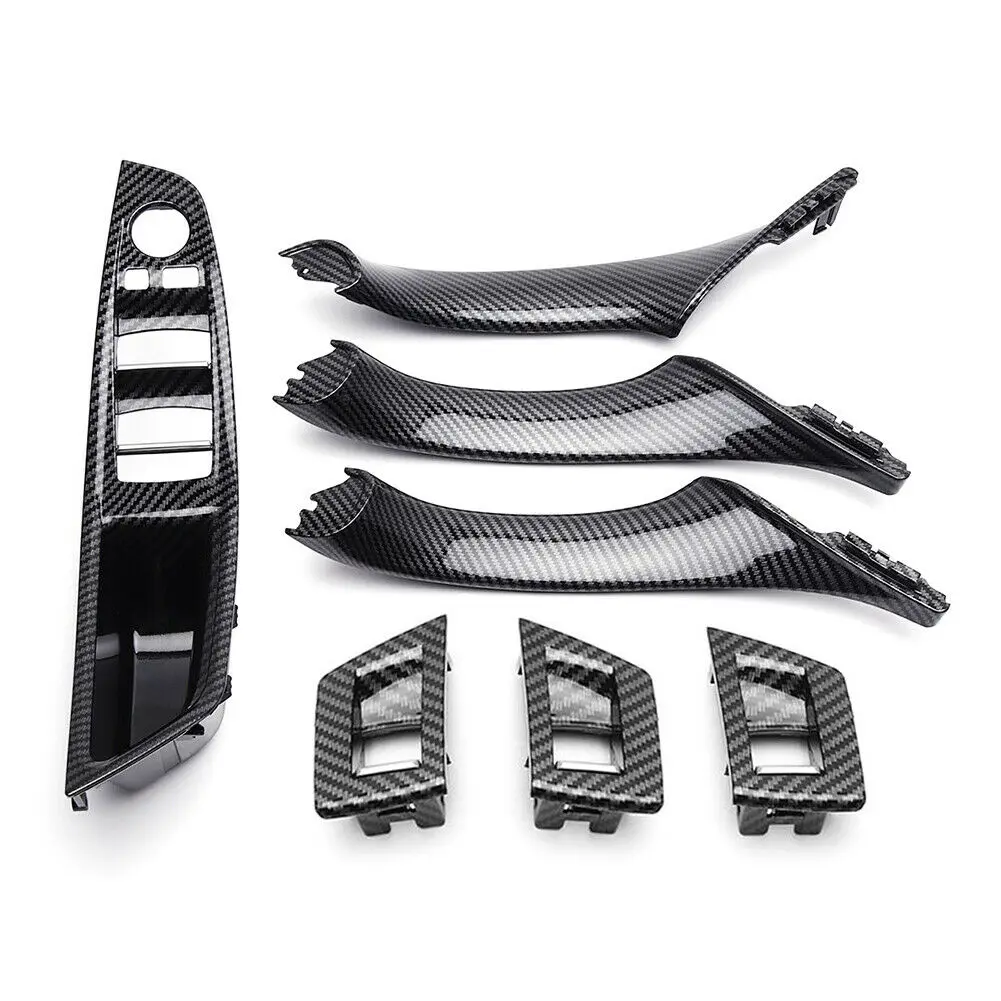 

7 шт. дверная ручка автомобиля, крышка, оконная панель, подъемный переключатель, рамка подлокотника, отделка для BMW 5 серии F10 F18 520i 523i 528i 2010-2017