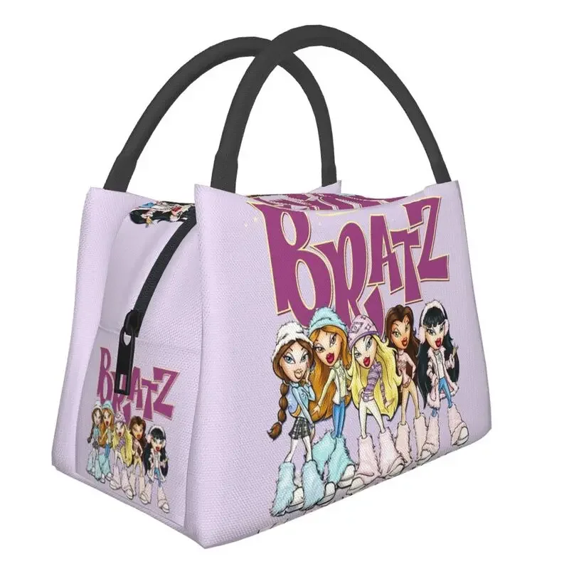 Cartoon seksowne izolowane torby na lunch Bratz dla kobiet Cartoon Manga Anime lodówka wielokrotnego użytku termiczne pudełko na drugie śniadanie na