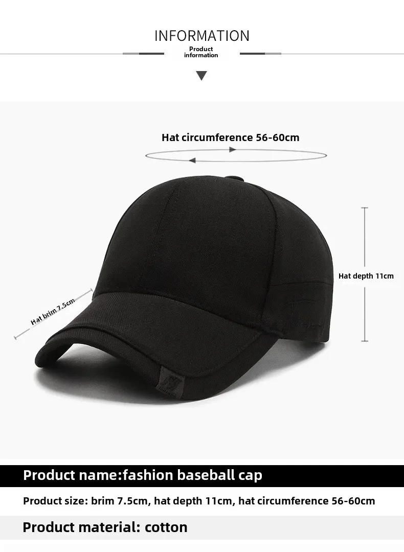Klassische Baseballkappe mit gebogener Krempe für Damen und Herren, einfarbig, mit Stickerei, lässige Dad-Mütze, verstellbar, für Outdoor-Sport und den täglichen Gebrauch. – Detail 1