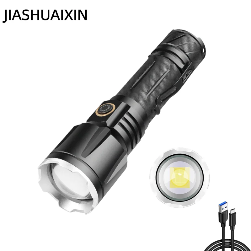 

Тактический фонарь JIASHUAIXIN XHP160 с высокой интенсивностью, зарядка через TYPE-C, алюминиевый, с зумом