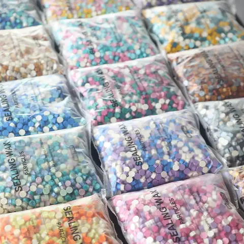 500g 투명 색상 혼합 팔각형 래커 왁스 입자 DIY 빈티지 핸드메이드 편지 장식 및 인감 선물