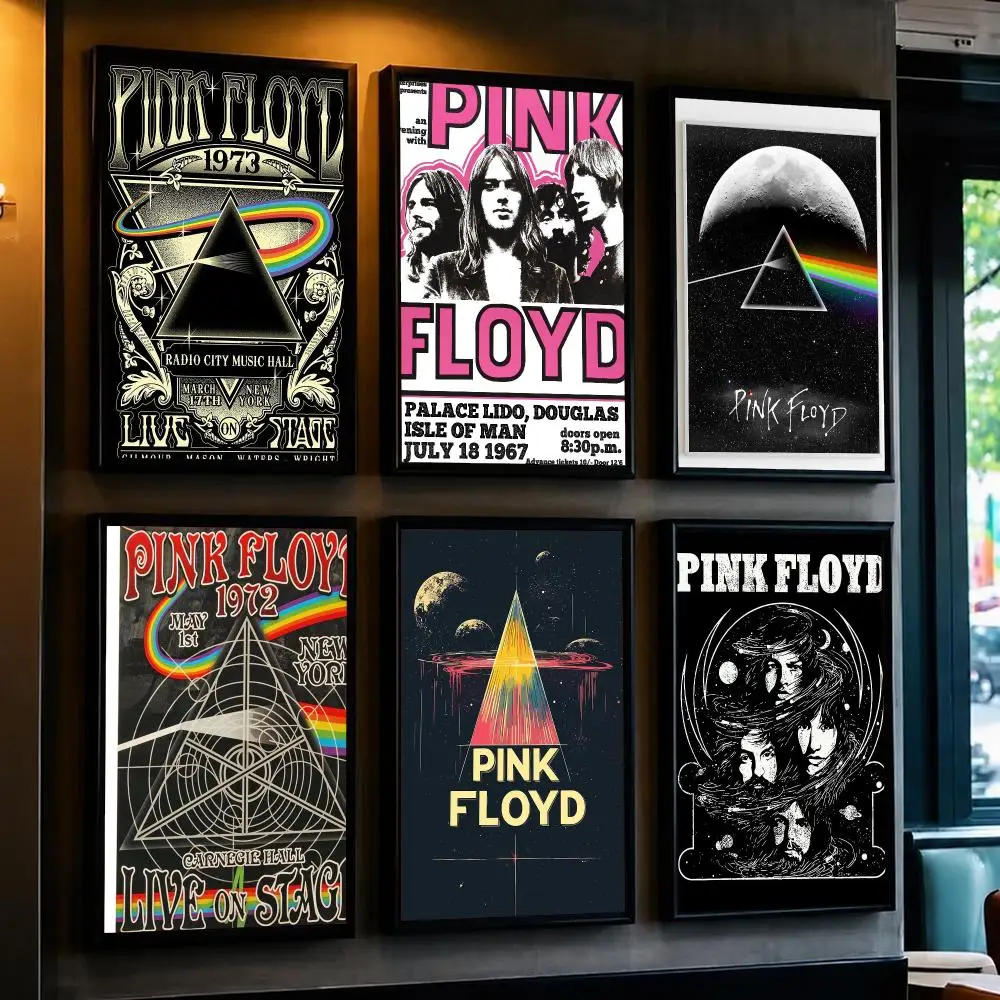 band P-Pink Floyd-D Poster Minimalist Wall Sticker for Cafe Office Bar Home Decor and Gift