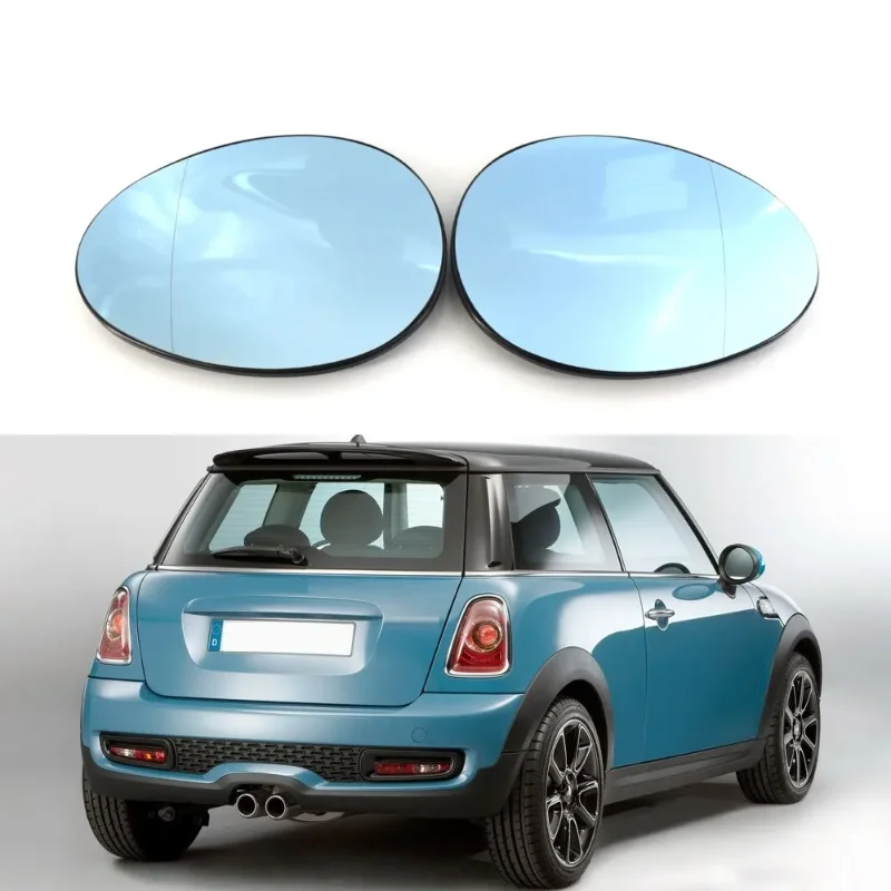 Left & Right Blue For BMW MINI ONE/COOPER COUNTRYMAN R55 R56 R57 R58 R59 R60 R61 Car Side Rearview Mirror Glass Lens Heated