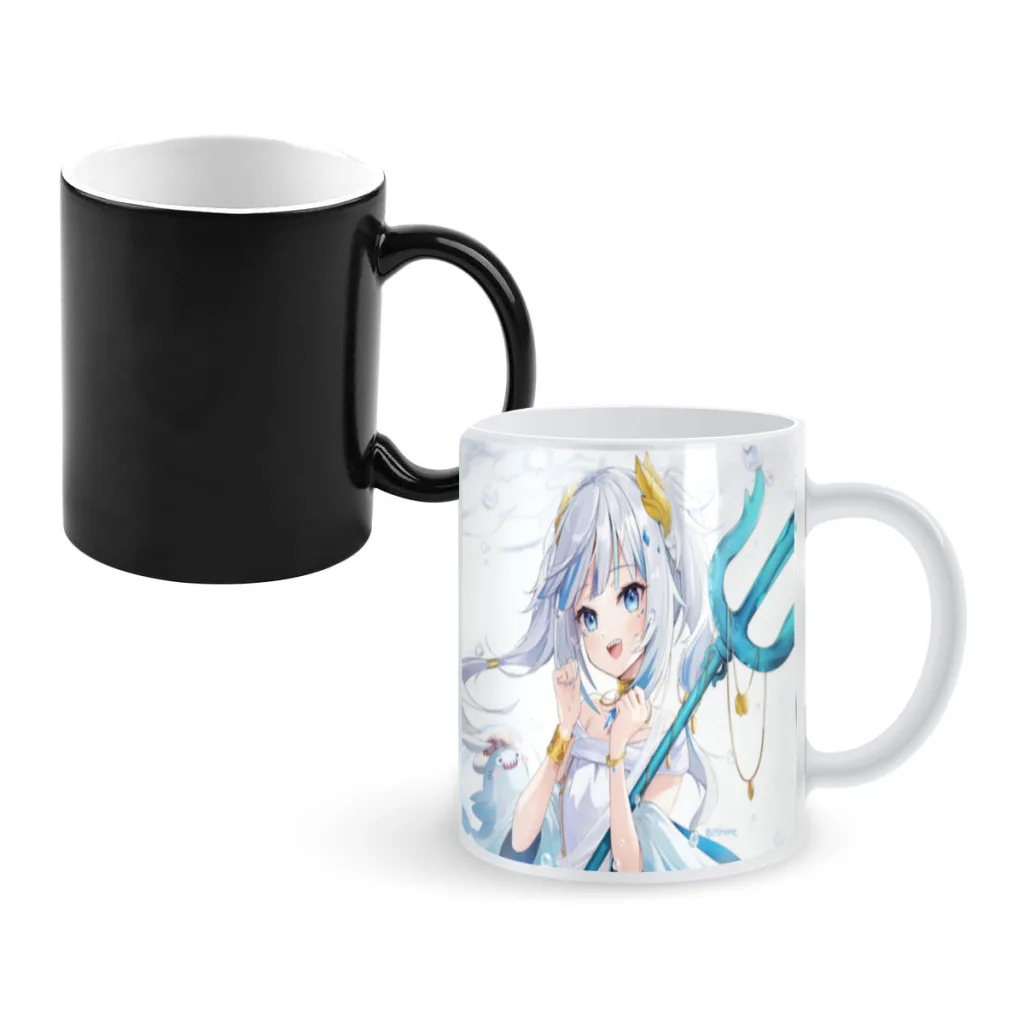 

Cartoon Kawaii Anime Hololive Creative Change Ceramic Mug Heat Revealing Coffee Cup Breakfast Cup Mug Gift