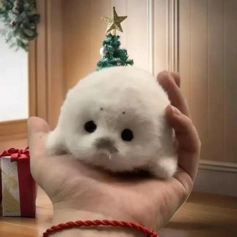 

Lovely Plush Seal Baby Toy Pendant; Hypothetical Ocean Animal Souvenir Doll, Gift Bag Pendant.