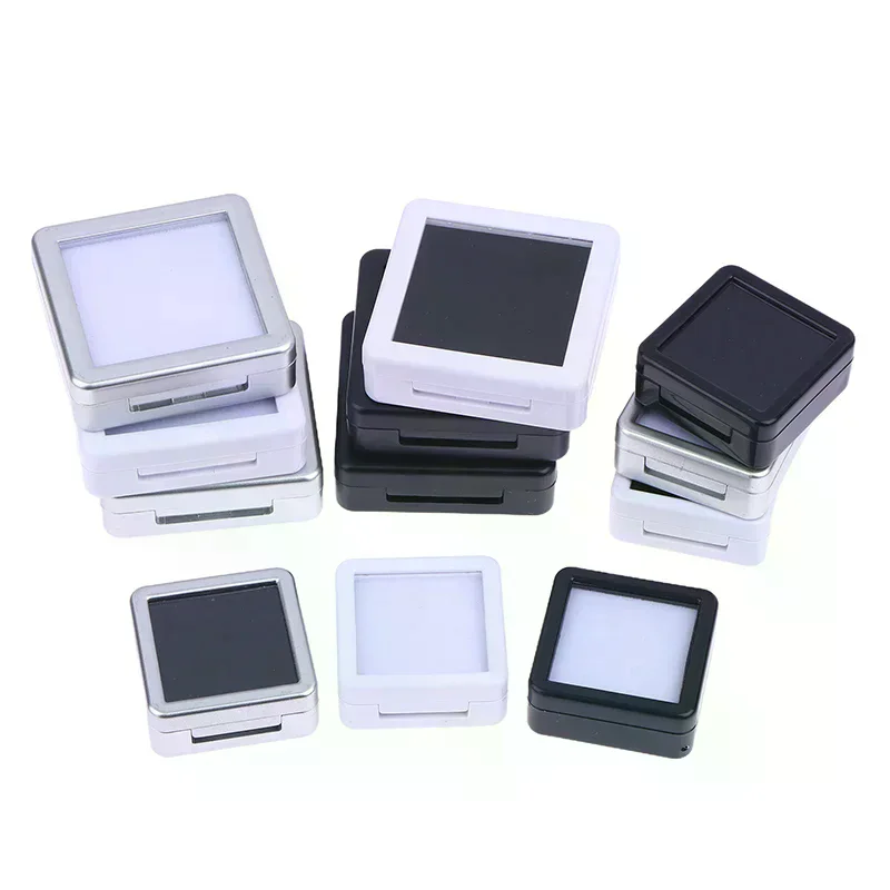 

Transparent Glass Top Lid Gem Jar Box Jewelry Gem Display Storage Show Case Tool Pendant Loose Diamond Gemstone Holder Container