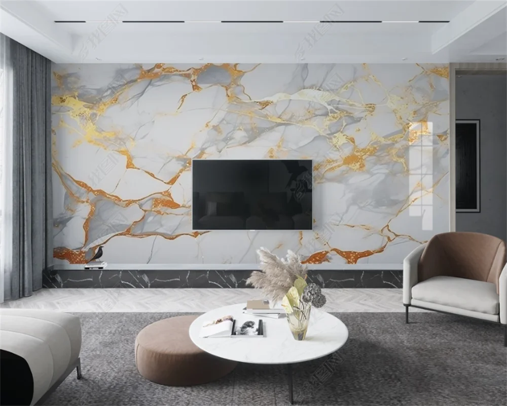 beibehang papel de parede Customized modern TV background, new marble pattern, high-end sense wall sticker living room wallpaper