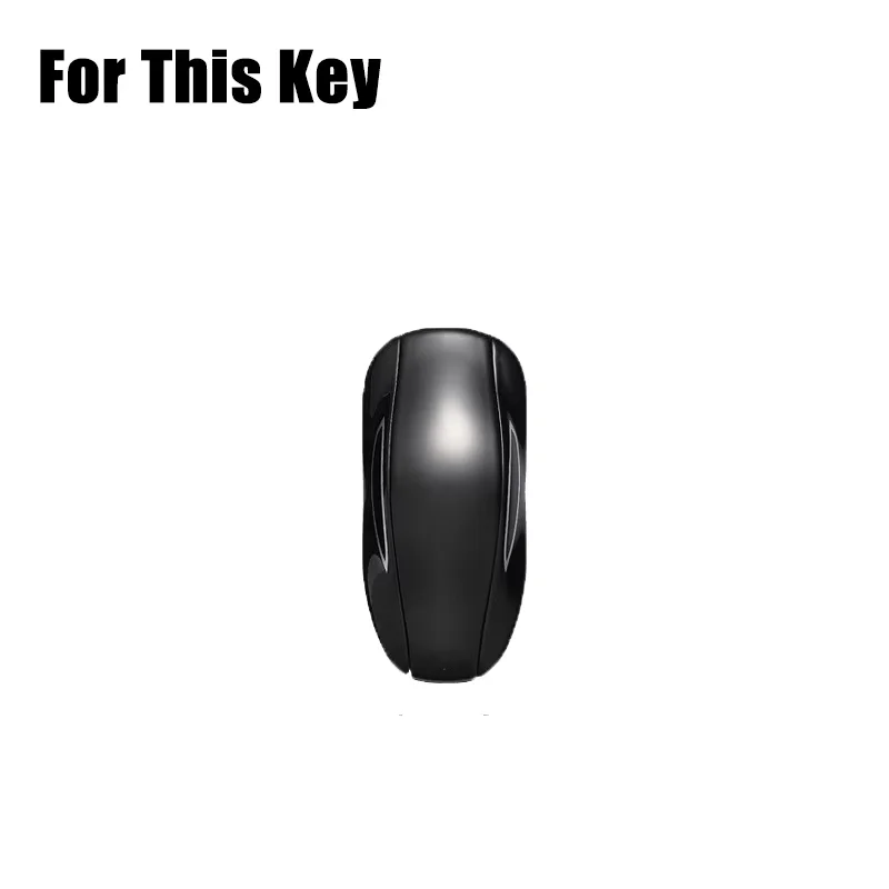 Carbon Fiber Car Remote Smart Key Fob Case Cover Holder Bag With Keychain For Tesla Model 3 S