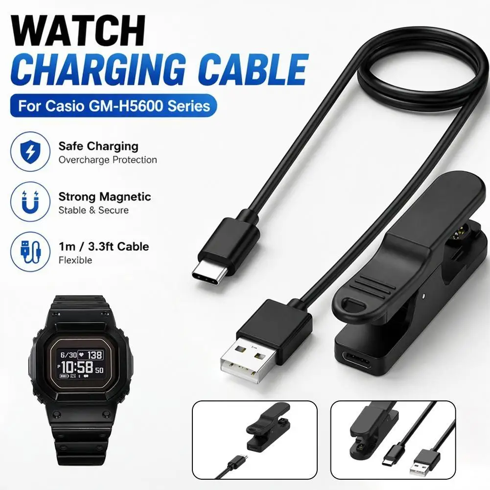 

Charging Cable For Casio G-SHOCK GM-H5600 DW-H5600 Replacement Smartwatch Charger Accessories