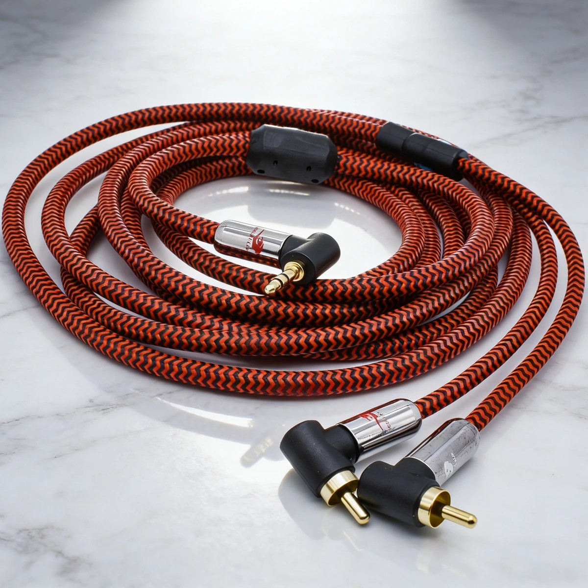 Angled Mini Jack 3.5mm to 2 RCA Hifi Audio Cable for PC Headphone Car MP3 Soundbox 3.5 to Dual RCA AUX Cable 1M 2M 3M 5M 8M 10M