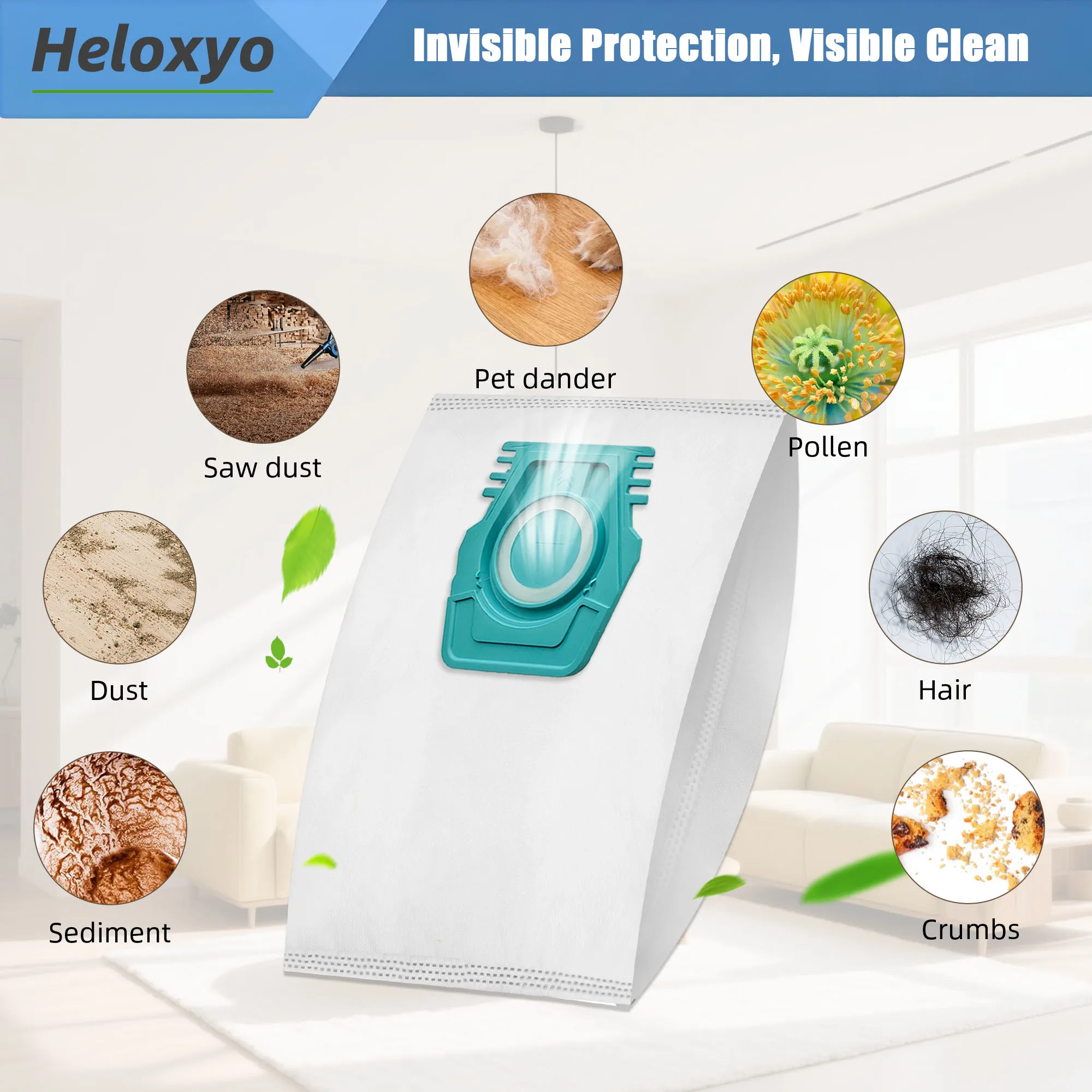 12 Pcs HyClean Air TU Vacuum Cleaner Bags Replacement for Miele Guard L1 S1 Series Canister Vacuum Cleaners image 6