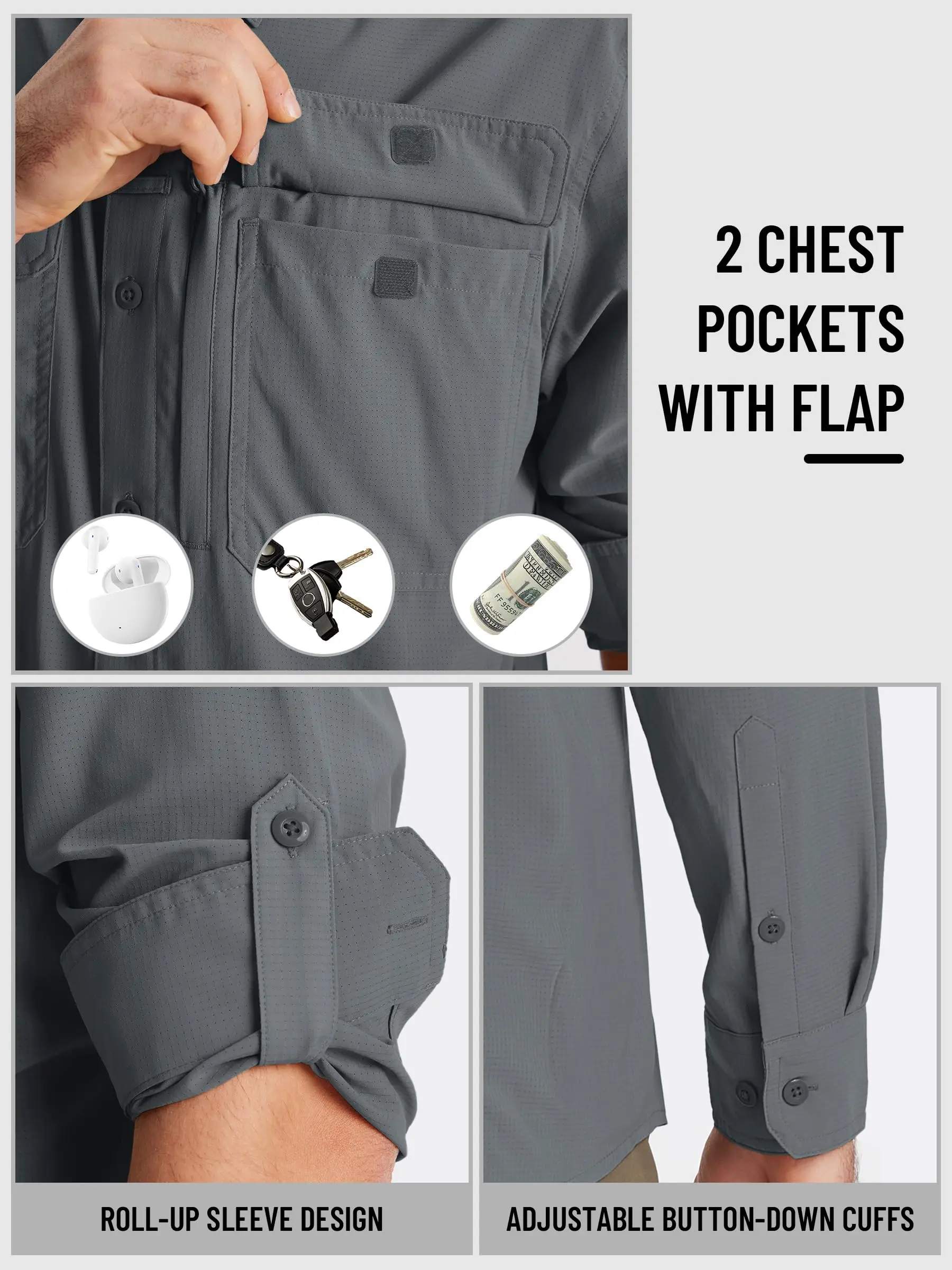 Chemise Mountain Hardwear Homme 2XL Gris – Manches Longues, Boutonnage, Parfait état