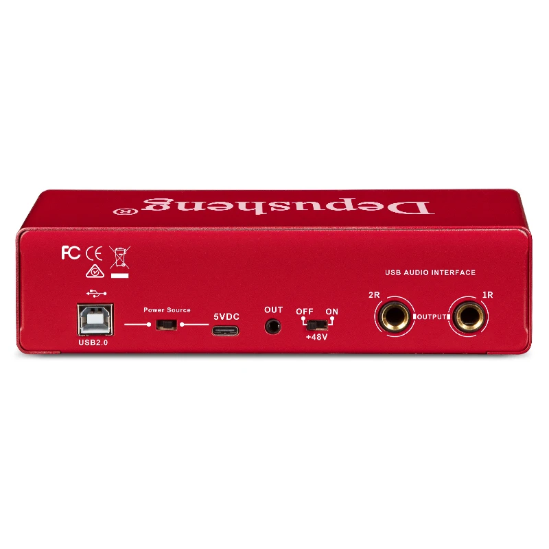 Audio Interface Depusheng MD22 USB 3.0 Sound Card with Monitoring Electric Guitar Live Recording For Studio Singing Micro
