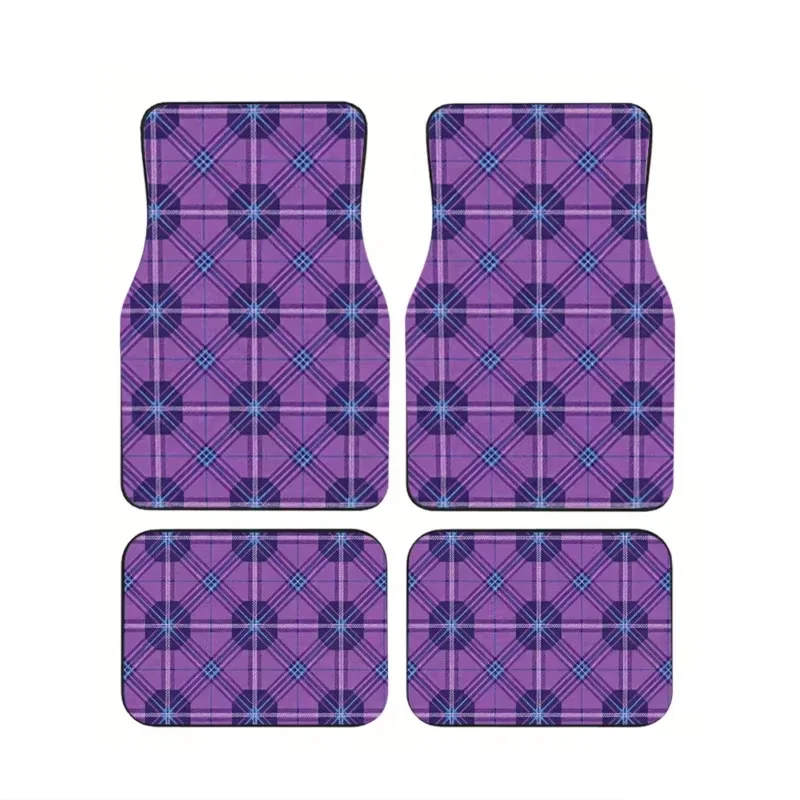 4-teiliger GTI Tartan Autofußmatten-Satz aus Polyesterfaser für die meisten Modelle, rutschfest, schmutzabweisend, langlebig, Vorder- und Hintermatten-Set, Auto-Zubehör – Detail 16