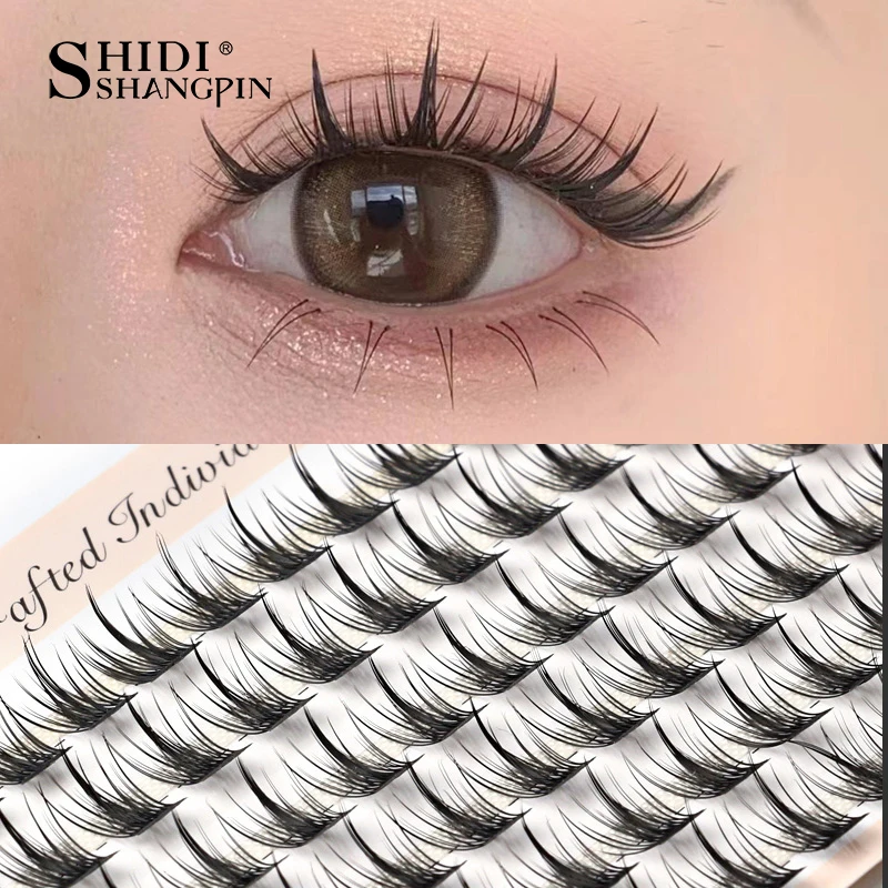 6 Rows Cluster False Eyelashes Premade Volume Fans Individual Lashes Segmented Natural Fluffy Fake Lashes Extension Makeup Cilia