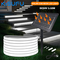 DC24V Solar Neon COB LED Strip Light Waterproof 320LEDs/M Double-sided Glow Neon Rope Light 6X12MM Outdoor Linear Lighting 1-10M
