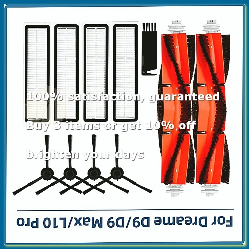 For D9 / D9 Max / L10 Pro / Trouver LDS Finder RLS3 Parts Roller Side Brush Hepa Filter Replacement Parts
