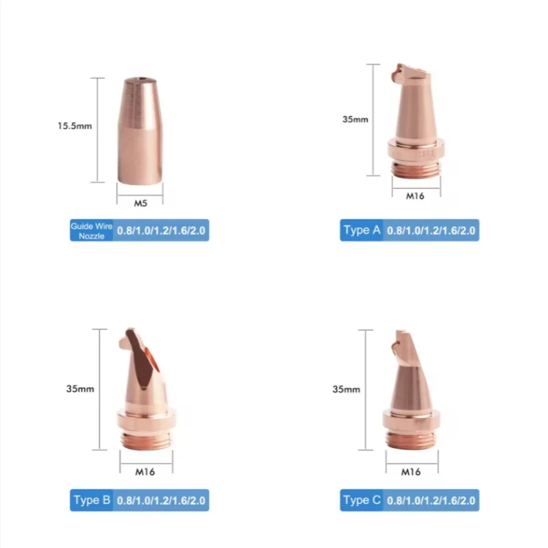 Dysza do spawania laserowego QILIN M10 M16 Kaliber 0,8 1,0 1,2 1,6 2,0 Dysze z drutu prowadzącego do ręcznego pistoletu do spawania laserowego QILIN