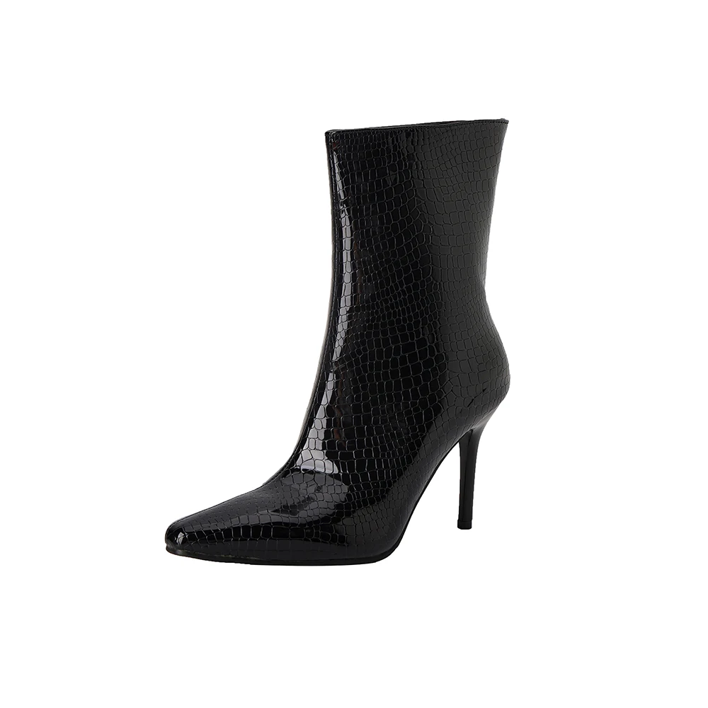  Winter Elegant Gold White Women Ankle Boots Sexy Pointed Toe High Thin Heel Lady Nude Shoes Plus Big Size 11 43 45 48 view 3