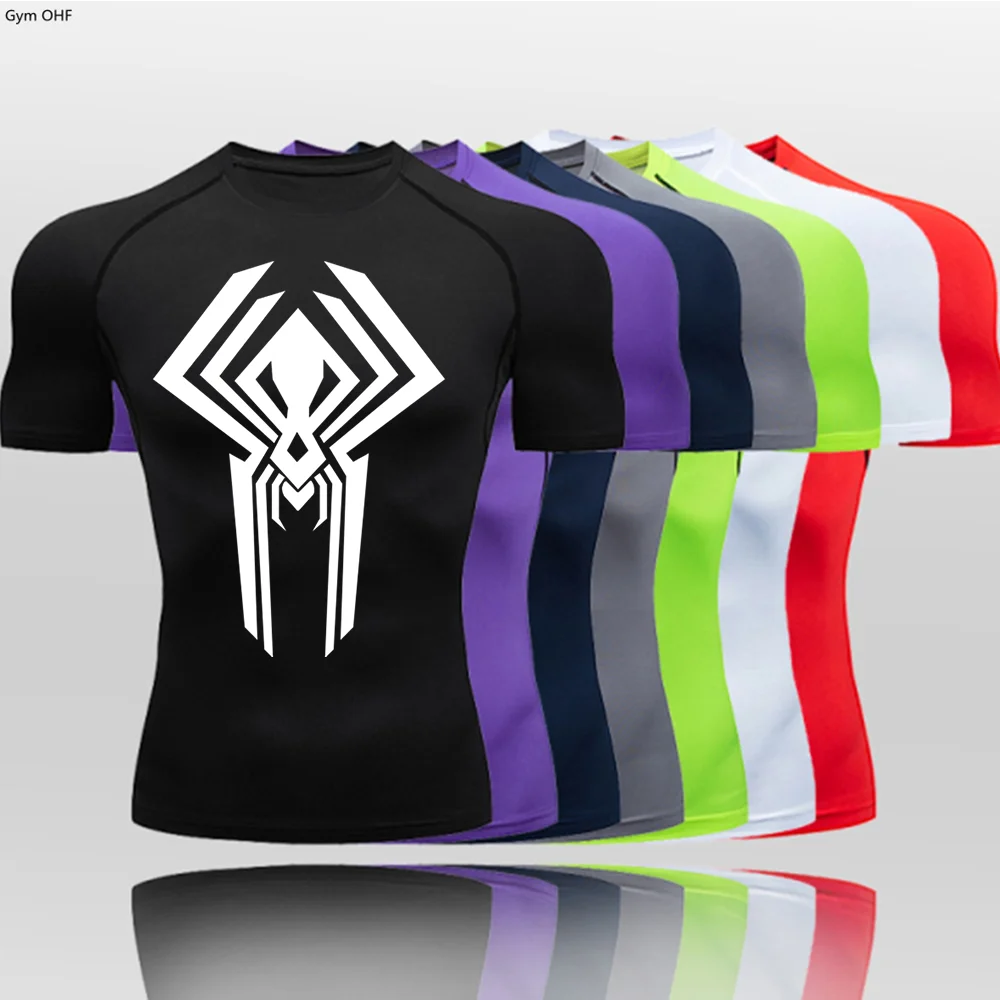 Cross border T-shirt tight fitting quick drying sports running training suit high elasticity base set for men