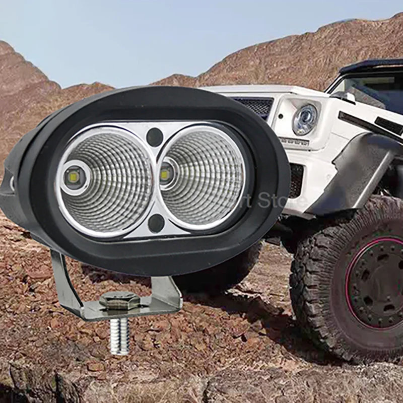 

10W LED Spotlight Motorcycle Work Light Car Offroad Lamp IP67 Waterproof Adjustable Bracket High Brightness Long Lifespan 6000K