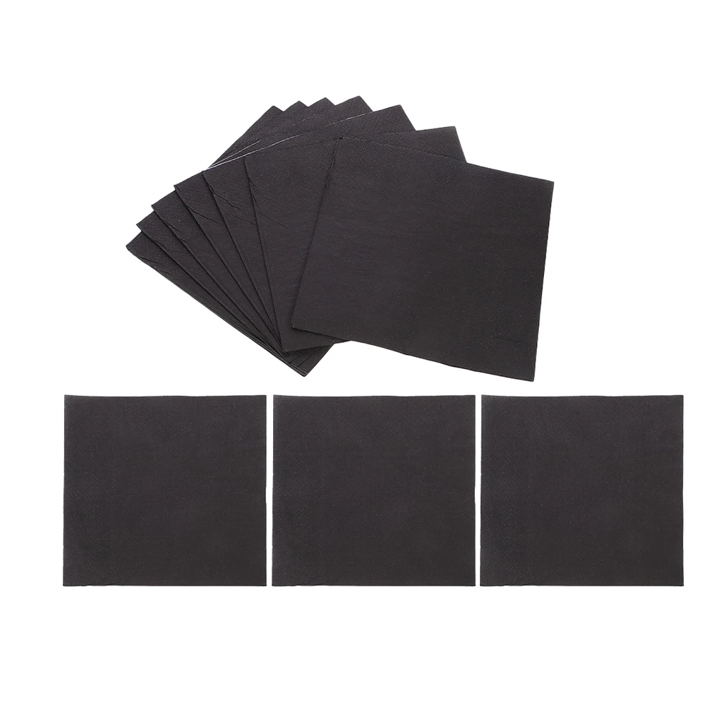 

25 Pcs Lunch Napkin Happy Brithday Napkins Black Disposable Paper Tissue Dinner Party
