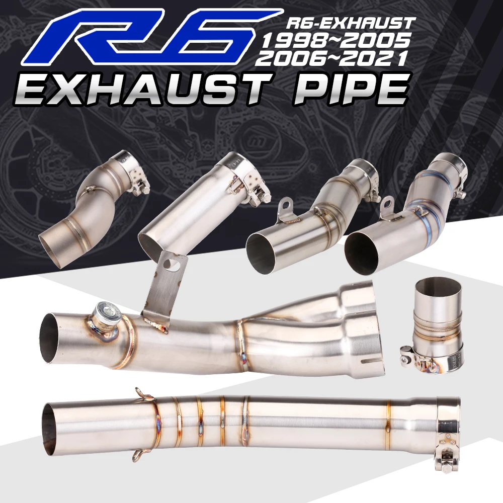 For YAMAHA R6 full Motorcycle Exhaust System Escape Slip On 51MM Front Tube Link Pipe Connect 51MM muffer