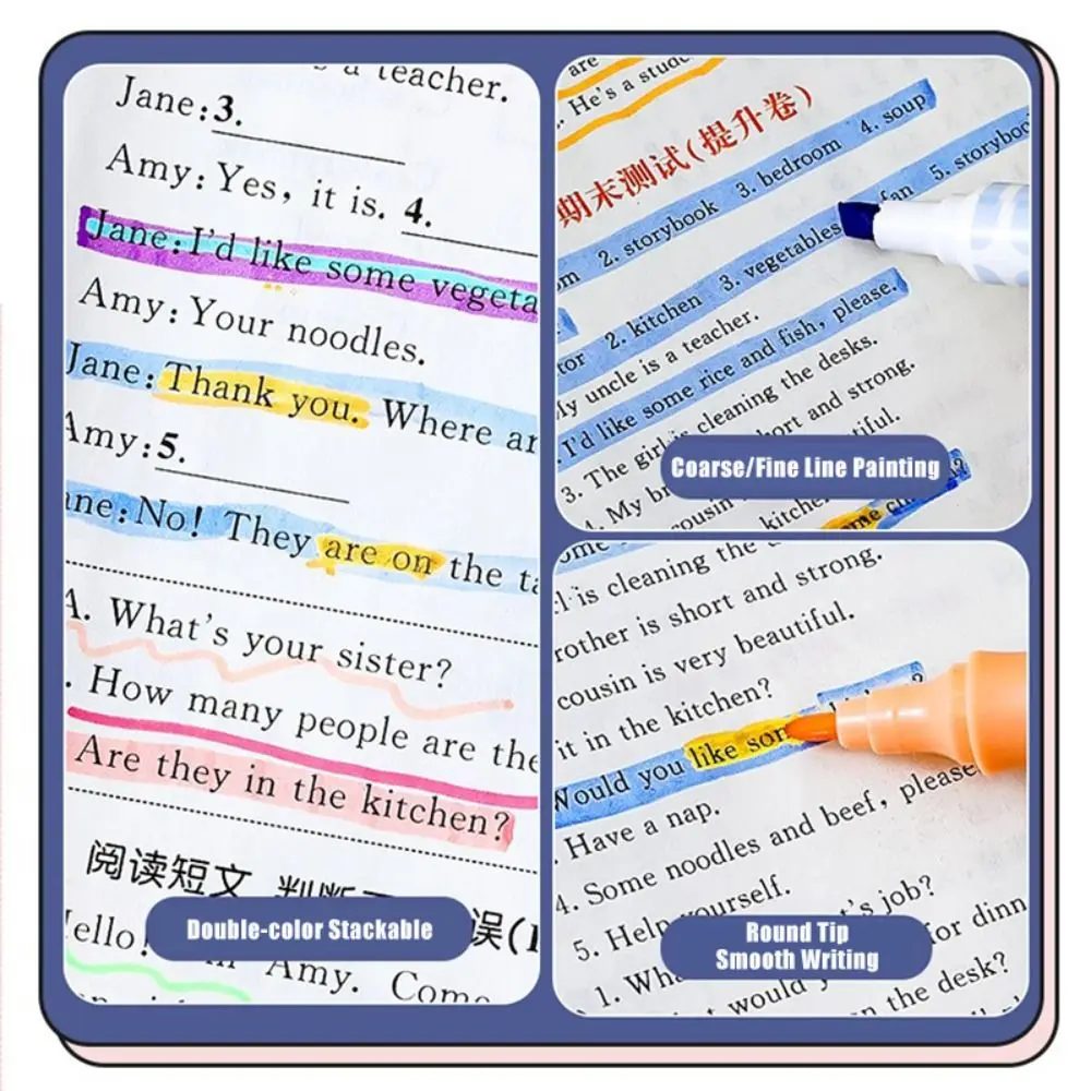 

Double-ended Magic Color-changing Highlighter DIY Scrapbook Double-color Stackable Fluorescent Pen Painting Color Pen Student