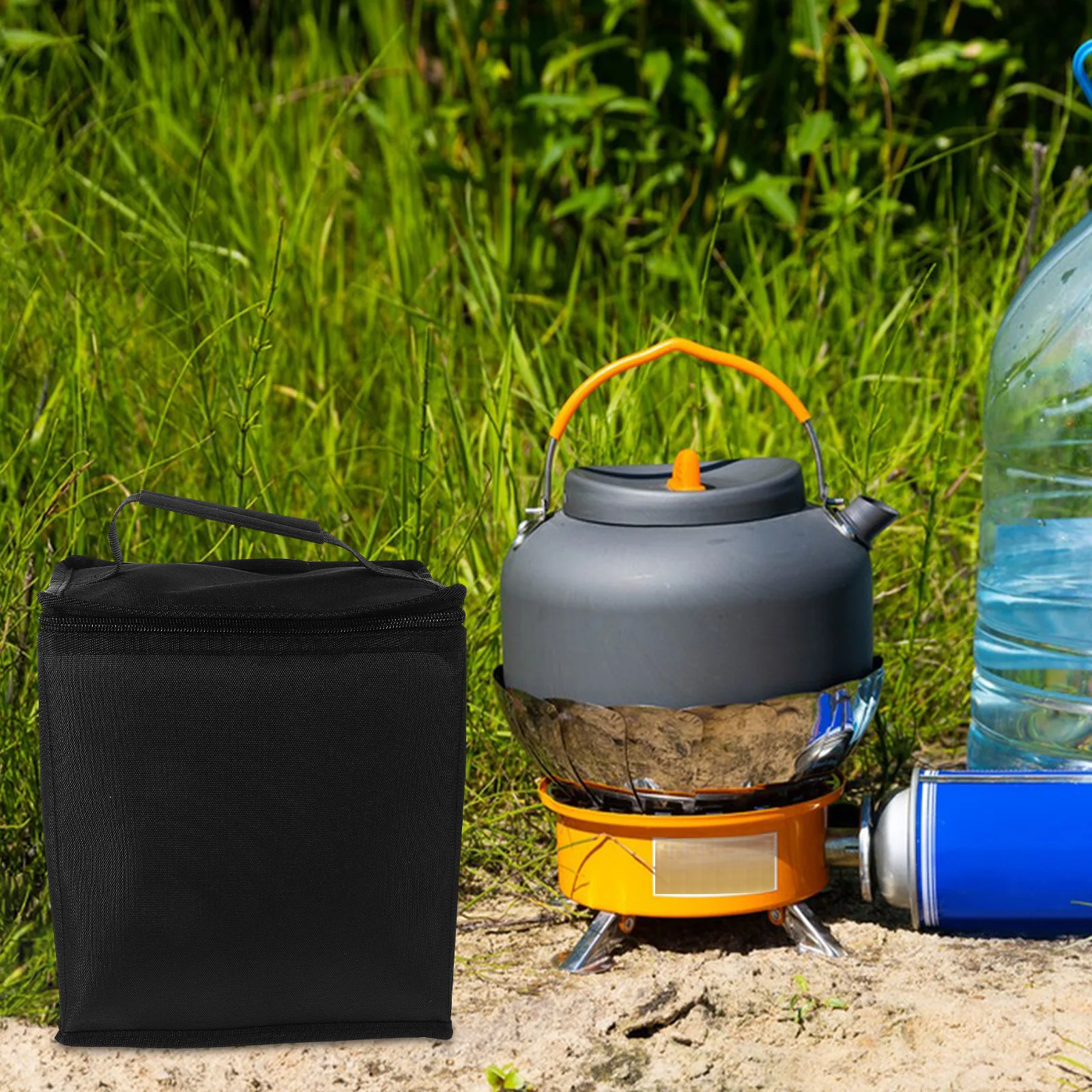 

Portable Gas Tank Camping Bag Wear-Resistant Canvas Storage Pouch for Cylinders Outdoor Cooking Equipment Organizer