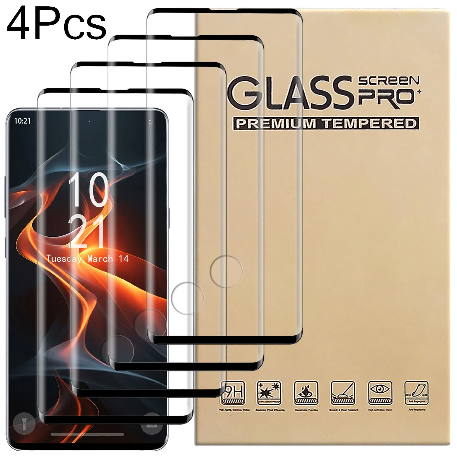 

4Packs Clear Glossy Transparent Tempered Glass Film Screen Protector For Samsung For Galaxy S10/S10+/S10 Plus/S10e/S10 5G