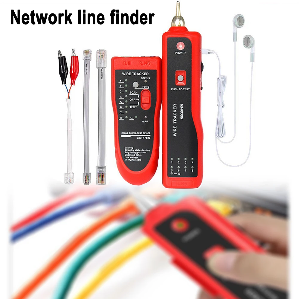 1pc Internet LAN Network Cable Tester for STP UTP RJ11 RJ45 Cat5 Cat6 Telephone Wire Tracker Tracer Toner Detector Line Finder