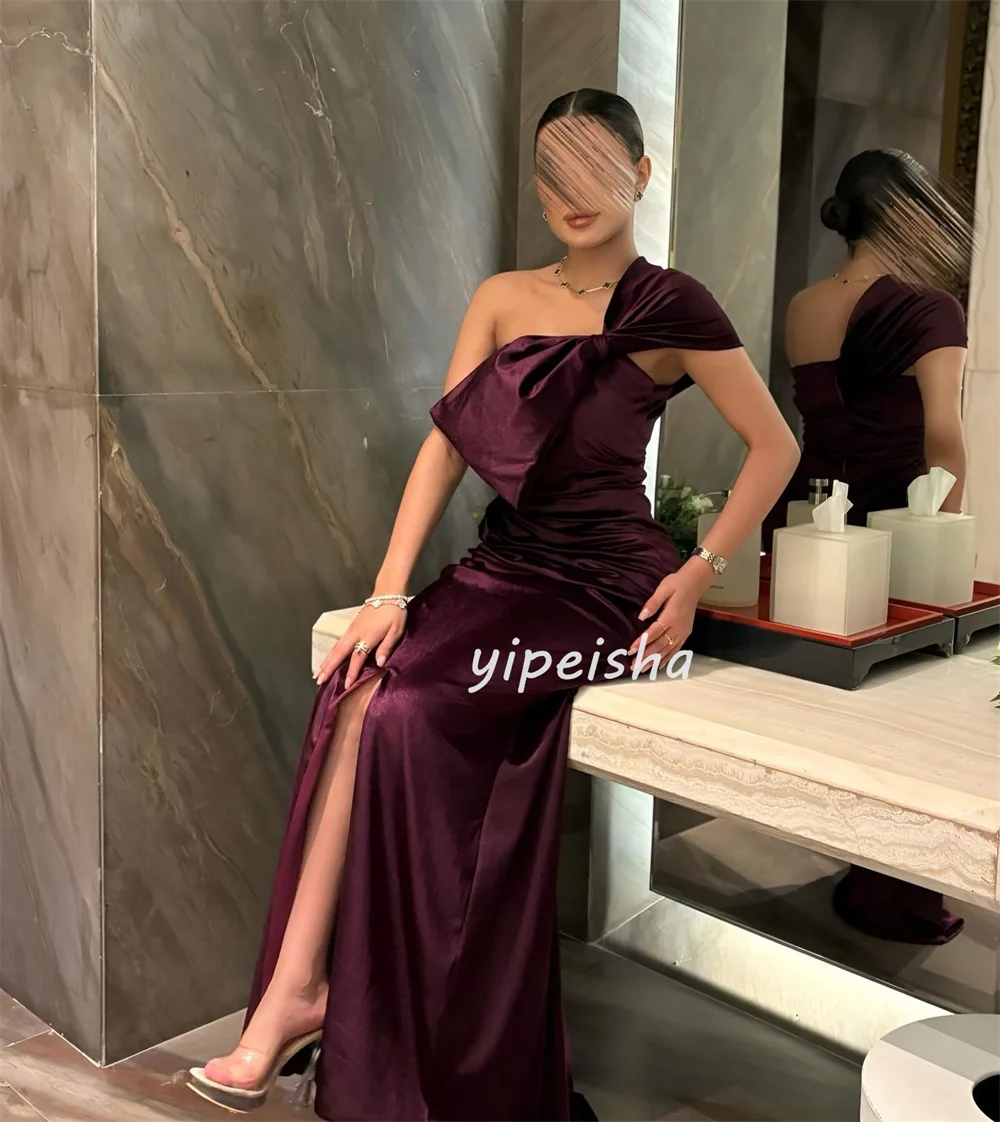 Customized Fashion Formal Pleat Ruched Draped A-line One-shoulder Long Dresses Bespoke Occasion Dresses Matching Exquisite