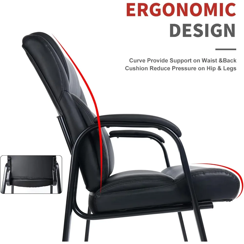 كرسي ضيوف بمسند ذراع مبطن قوي، كرسي استقبال مكتب جلدي عالي السعة للمؤتمرات #6