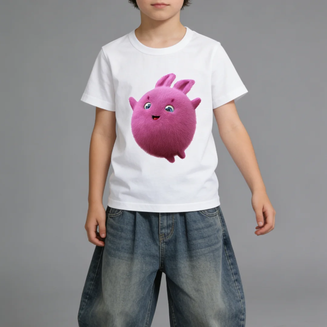 Sunny Bunnies Print Cartoon Kids Summer Casual Top Soft Tees Men Women Adults Children Boy Gril Kids Parent Child Cotton T shirt