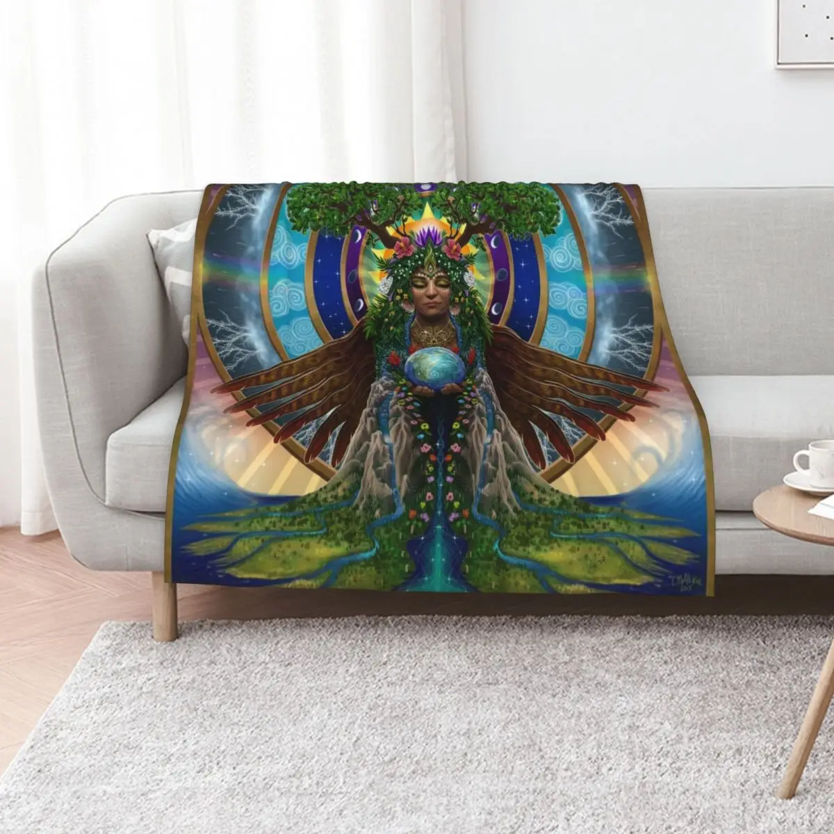 Gaia: Sacred System Throw Blanket Comforter Sofas sofa bed Picnic For Baby Summer Blankets