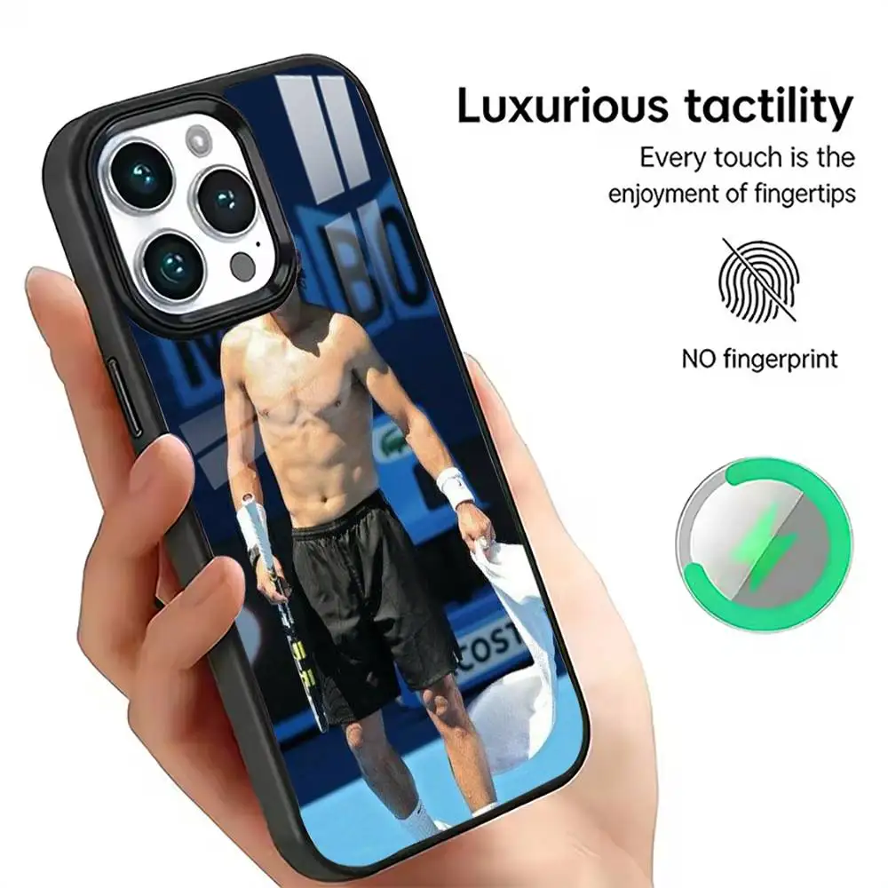 Cool Tennis Star Portrait Phone Case For iPhone17,16,15,14,13,12,11 Plus,Pro Magnetic For Magsafe Wireless Charging