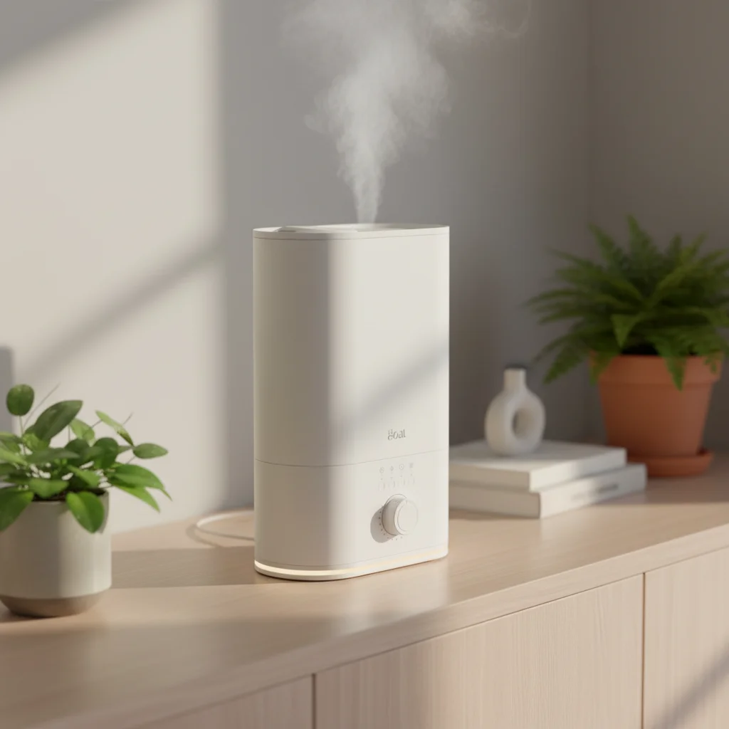 6L Top Fill Plastic Humidifier Diffuser with Adjustable Mist Night Light Knob-controlled Humidity for Home Office or Hotel Use