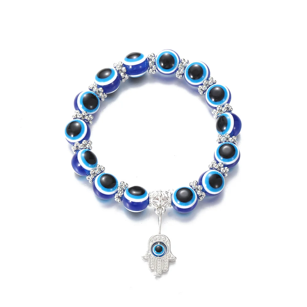 Fashion Punk Evil Eyes Bracelets for Wonmen Men Dainty Retro Bead Woven Chain Jewerly 2024 Trendy Gothic Decor Couples Gifts image 5