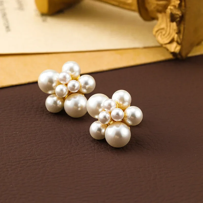 

Popcorn Pearl Retro Fireworks Layer Simple Versatile Earrings