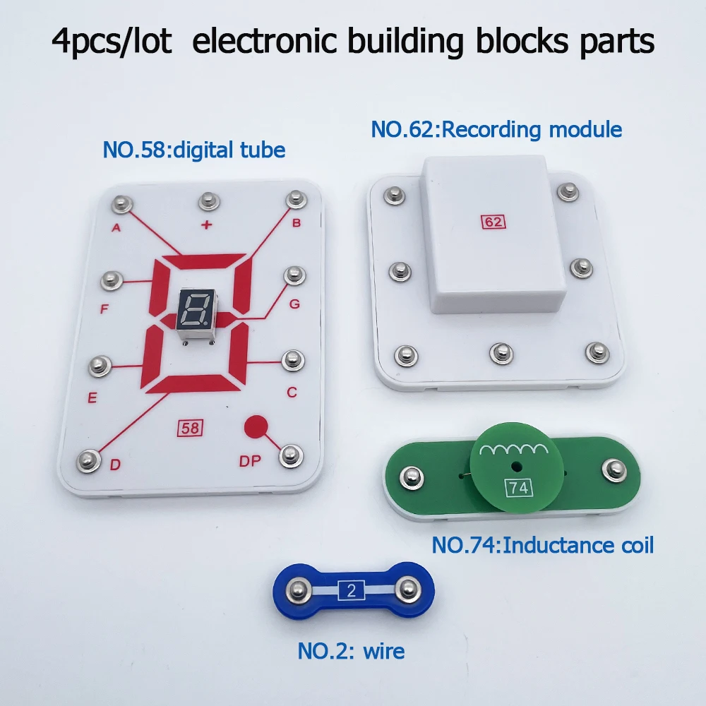 4pcs Circuits Electronics Building Block Kit Scientific Experiment Educational for Kid STEM Toys