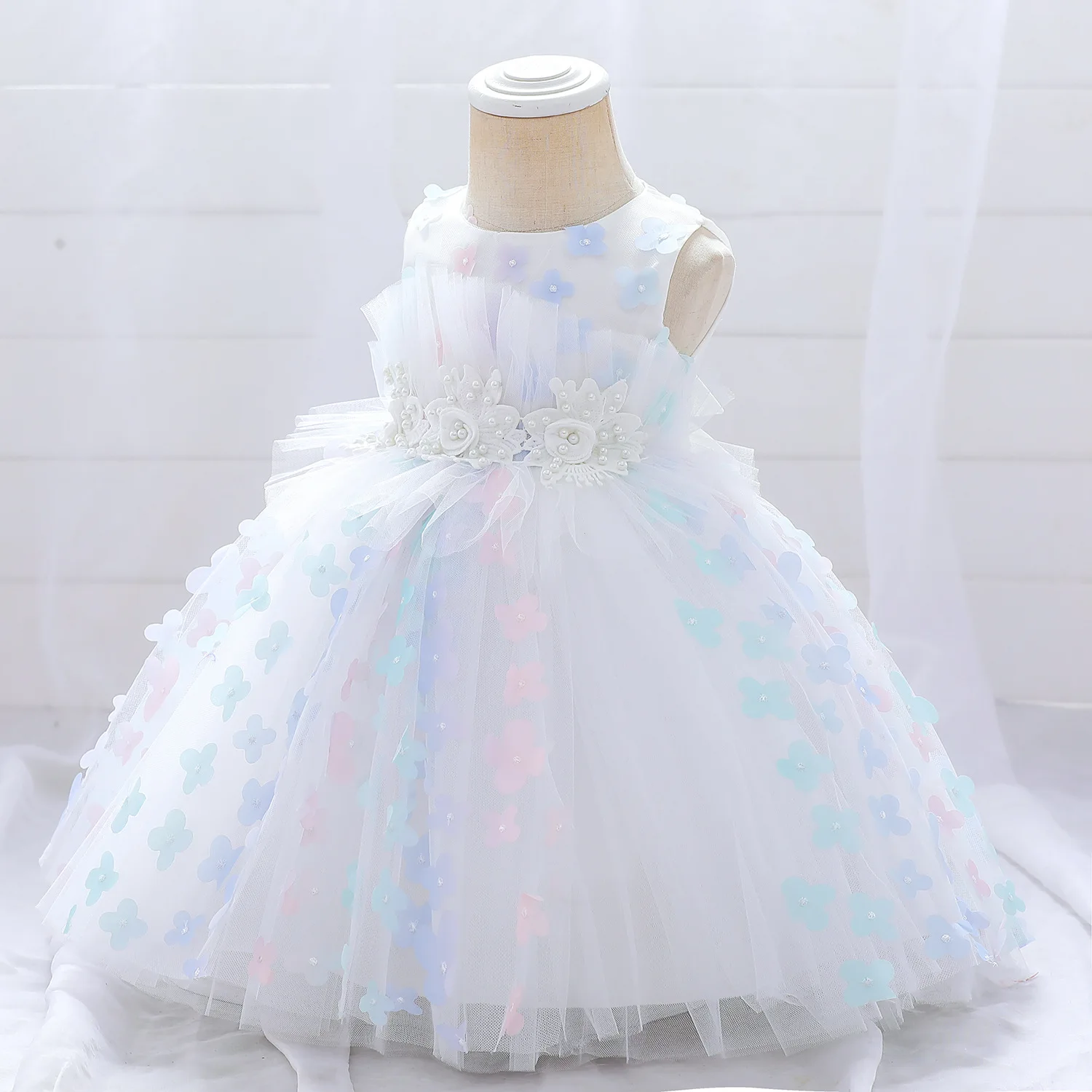 Girls' wedding dress pompadour model catwalk dress