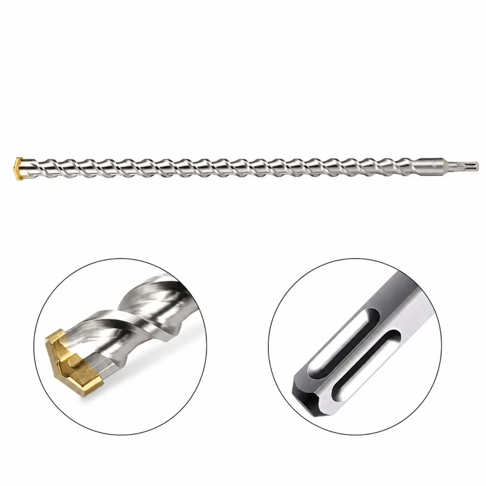 Extended Length Carbide Drill Bit for Electric Hammer Deep Masonry Drilling in Hollow Brick Ceramic Wall
